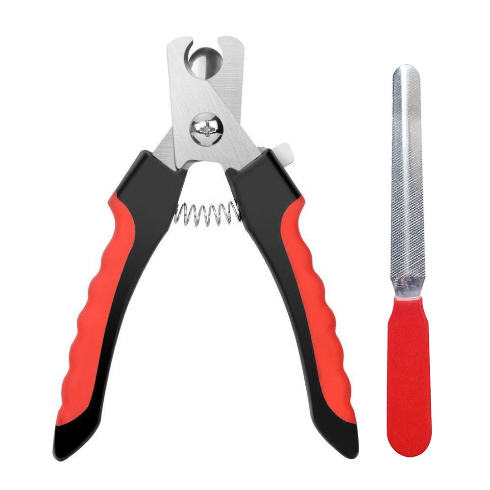 Pet Nail Clippers with Free Nail File Trimmer to Smooth Out Nails - Professional Quick Safety Guard to Avoid Overcutting