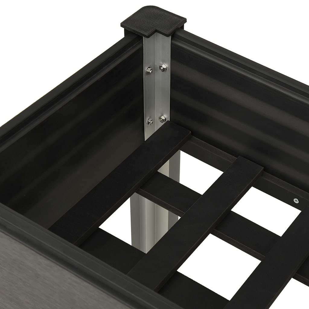 Podwyższona grządka ogrodowa, 75 x 40 x 75 cm, WPC, trwała donica na rośliny, zioła i kwiaty, wytrzymała raised beds na balkon i taras