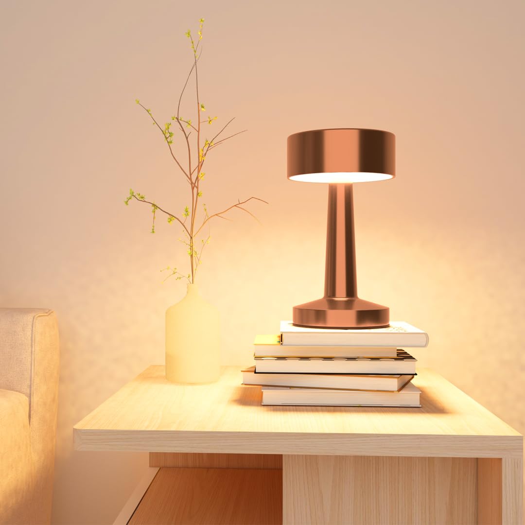 fizzytech Metal Bar LED Desk Lamp Comes with Touch Sensor, USB Rechargeable & 3-Level Brightness White, Warm White, Yellow Desk Lamp Ideal for Home, Bedroom and Bedside (Rose Gold) (B0D7LMD1QG) Amazon Price History, Amazon Price Tracker