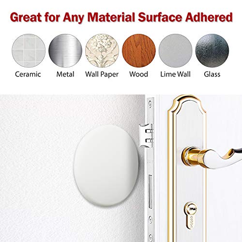 Door Stopper Wall Protector (4 Pack), 3.15\" Door Stopper Bumper Door Knob Guard Silicon 3M Self Adhesive Prevent Damage to Wall, Doorknobs, Refrigerator Door, White