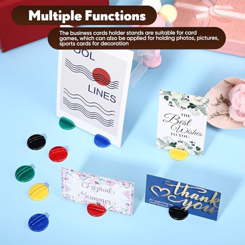 Image of 50 Pcs Multicolor Mini Card Stands Plastic Place Card Holders Paper Miniature Bases Paper Board Clips for Game Table Numbers Business Price Tags Menus Labels Party, 1 Inch in Diameter