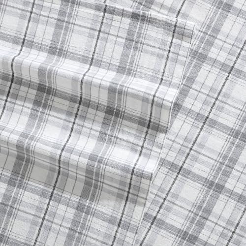 Image of Eddie Bauer - Flannel Sheets Full Size, Anti-Pilling & Wrinkle Resistant Cotton, Touchably Soft for All-Season Comfort - Bed Sheets with Matching Pillowcases & Fitted Sheet (Beacon Hill Ivory)