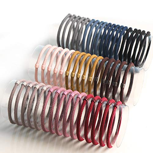 50 Pack Hair Bands Hair Rope for Girls and Womens Hair, Elastic Hair Ties for Thick Hair, High Stretch Ponytail Holders Hair Rubber Bands, Non slip No Damage Premium Hair Accessories(10 Solid Colors)
