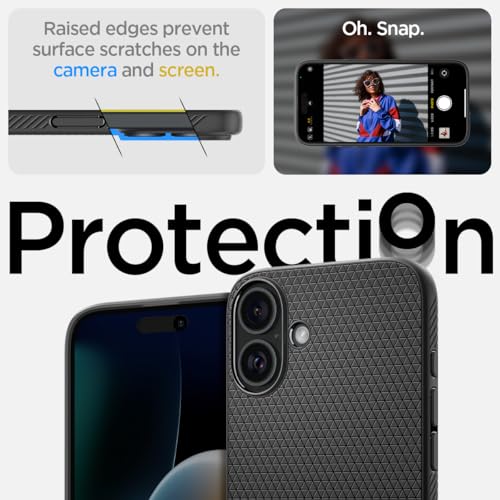 Spigen iPhone 16 Hülle Liquid Air -Matte Black – Ansicht 5