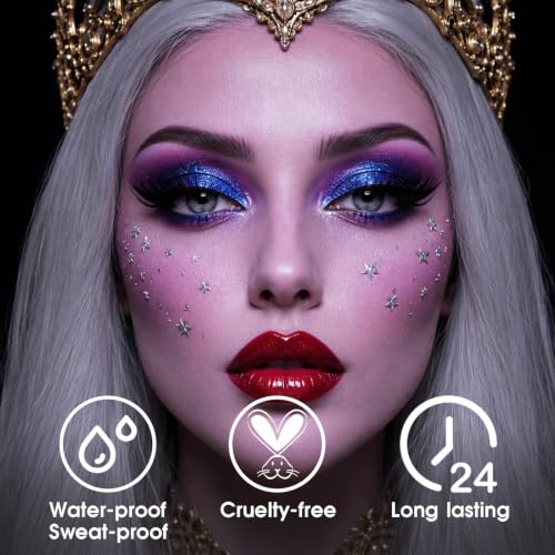 Image of BADCOLOR Pastel Purple Face Body Paint Stick, Non-toxic Full-coverage Cream Eye Black Stick for Ursula Witch Sorceress Fairy Ghost Bride Unicorn Alien Mermaid Halloween SFX Special Effects