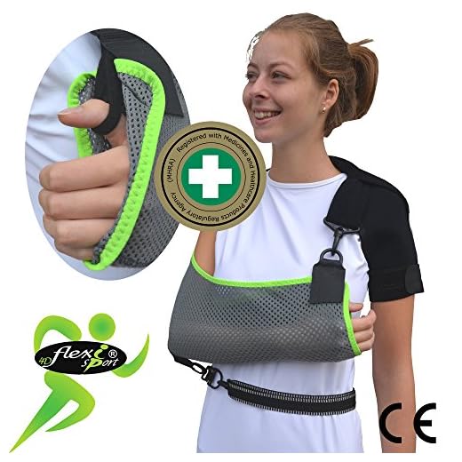 Soportes de brazos (ribete lima) El diseño único previene el dolor de cuello. Máximo confort cabestrillo soporte de brazo y de hombros.