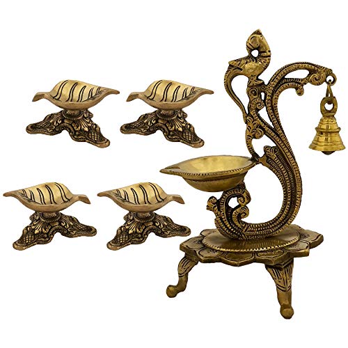Buy Divya Mantra Indian Diwali Oil Lamp Pooja Diya Brass Light Puja