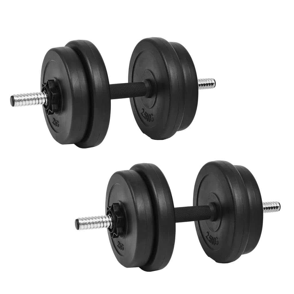 vidaXL Set Manubri 14 pz 20 kg Bilanciere Barre Acciaio Piastre Dischi di Peso