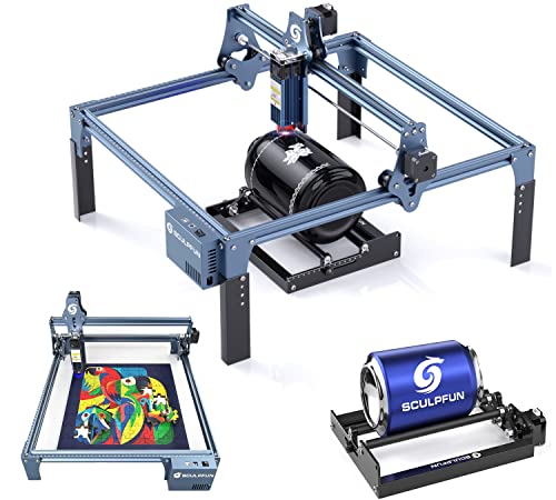Sculpfun S9 - Grabadora Láser Con Rodillo Giratorio, Efecto Láser De 90 W, Rotación De 360 , Kit Para Grabado Láser En Madera, Acrílico, Metal Sculpfun S9 - Grabadora Láser Con Rodillo Giratorio, Efecto Láser De 90 W, Rotación De 360 , Kit Para Grabado Láser En Madera, Acrílico, Metal