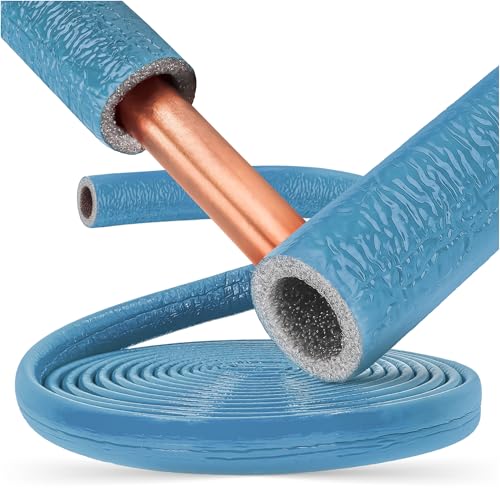 PE-Rohrisolierung Isolierschlauch 10 m Rolle x Ø 18 mm / 6 mm Isolierstärke Blau | Schutzschlauch Heizungsrohr Isolierung mit Schutzhaut | Rohr Dämmung Schlauch Rohrdämmung Warmwasserleitung Heizung