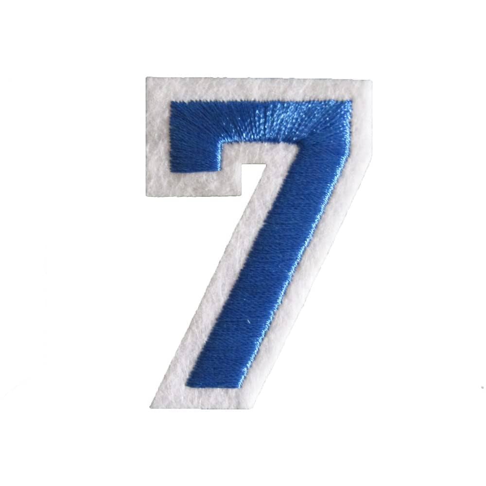 Amazon.co.jp: アイロンワッペン 数字 青 刺繍 (7) : ホビー