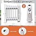 COSTWAY Oil Filled Radiator Heater, 700W Portable Space Heater with Adjustable Thermostat, Overheat Protection, Electric Heater for Bedroom, Indoor use
