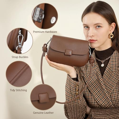 Crossbody Bags for Women, Genuine Leather Shoulder Bags with 2 Removable Adjustable Straps3