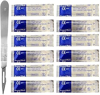 12 Pcs Scalpel Blades BP Scalpel Handle #11 Suitable for Surgical Sign Craft Card Making Cutter Podiatry Dental Medical Vet Students