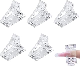 5Pcs Nail Tip Clips, Polygel Nail Forms Nail Extension Gel Quick Building Nail Tips Nail Clamps Polygel Nail Kit for False Nail Tips Manicure Nail Art Tools