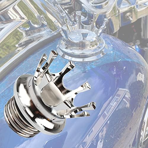 HCmotorku Motorcycle King Crown Gas Cap Vented Fuel Tank Cover Right-hand Thread Aluminum Oil Cap - Foto 3