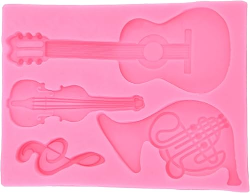 Miniatura 7 de Fydun Guitar S Silicone Clate Fondant Cake Decoración para el hogar Panadería Cocina para Familias