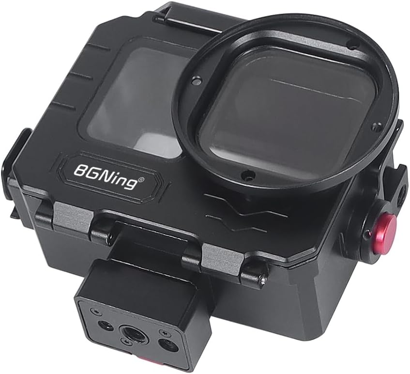 BGNing Aluminum Alloy 80m Waterproof Housing Case Diving Case Compatible with Hero 13 Action Camera Underwater Vlog Shell Protective Frame (Quick Install ComboA)
