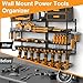 ALIESTFDNO Power Tool Organizers Wall Mount, Power Drill Tool Holder, 4 Layer Tool Rack 8 Drill Holder Wall Mount and Storage Rack for Garage Organization, Heavy Duty Tool Organizer Shelf