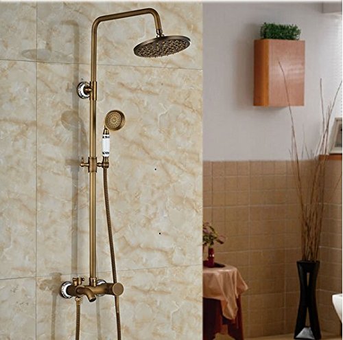 Mitigeur douche laiton antique Gowe pour une salle de bain rétro style spa d'ambiance