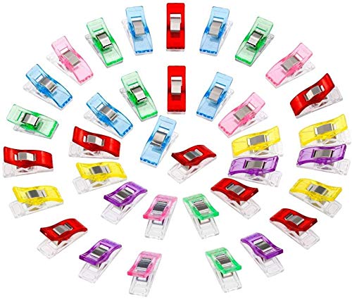 Anpro 60PCS Costura Clips Pinzas 2.7 * 1.0 * 1.5cm en ABS para Encuadernación Manualidades