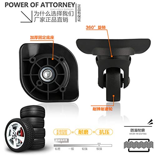 Luggage Wheel,Luggage Suitcase Wheels, 360 Degree Swivel Luggage Mute Wheel Suitcase Replacement Repair Wheels Parts Spinner (W142#)3
