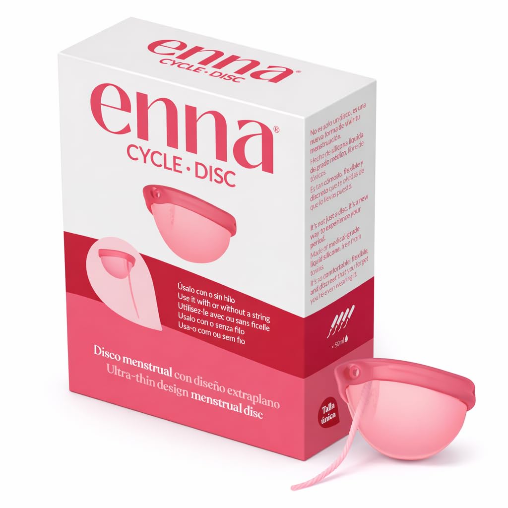 Relaciones íntimas durante la menstruación | enna CYCLE DISC - Disco menstrual reutilizable con hilo removible y gran capacidad - Silicona médica - Sin plásticos