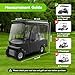 GOTRUTH Golf Cart Enclosure, 2+2 Golf Cart Drivable Rain Cover, 600D Waterproof Enclosure with 4-Sided Transparent Windows, Fit for Short Roof 94