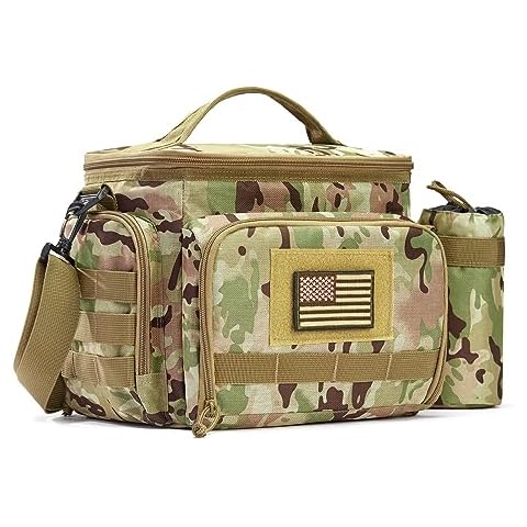 MOV COMPRA Tactical Lunch Bag for Men, Insulated Lunch Box Leakproof for Men Large Capacity with MOLLE Water Bottle Pouch Lunchbox for Adults for Work, Picnic（Camouflage Green） Cover