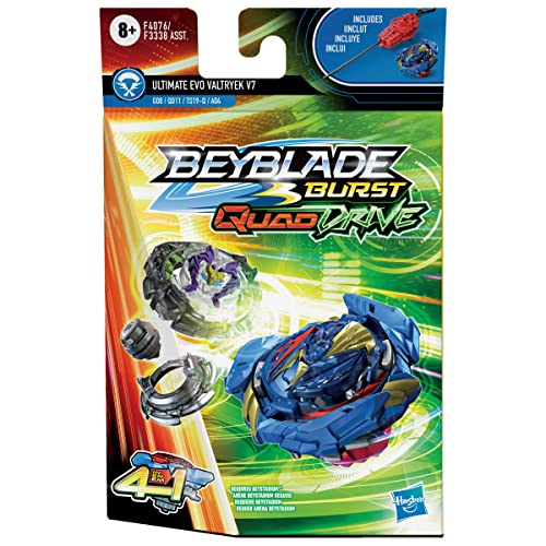 Image of Beyblade Burst Quaddrive Ultimate Evo Valtryek V7 - Spinning Top Starter Pack Toy, Battling Game Top Toy with Launcher for Kids Ages 8+, Original by Hasbro