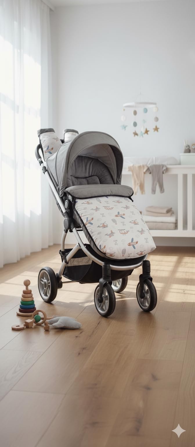 Baby Star Saco Universal para Silla de Paseo, Diseño Elegante, Confortable e Impermeable, Saco Bebe Resistente al frío hasta -15 Grados