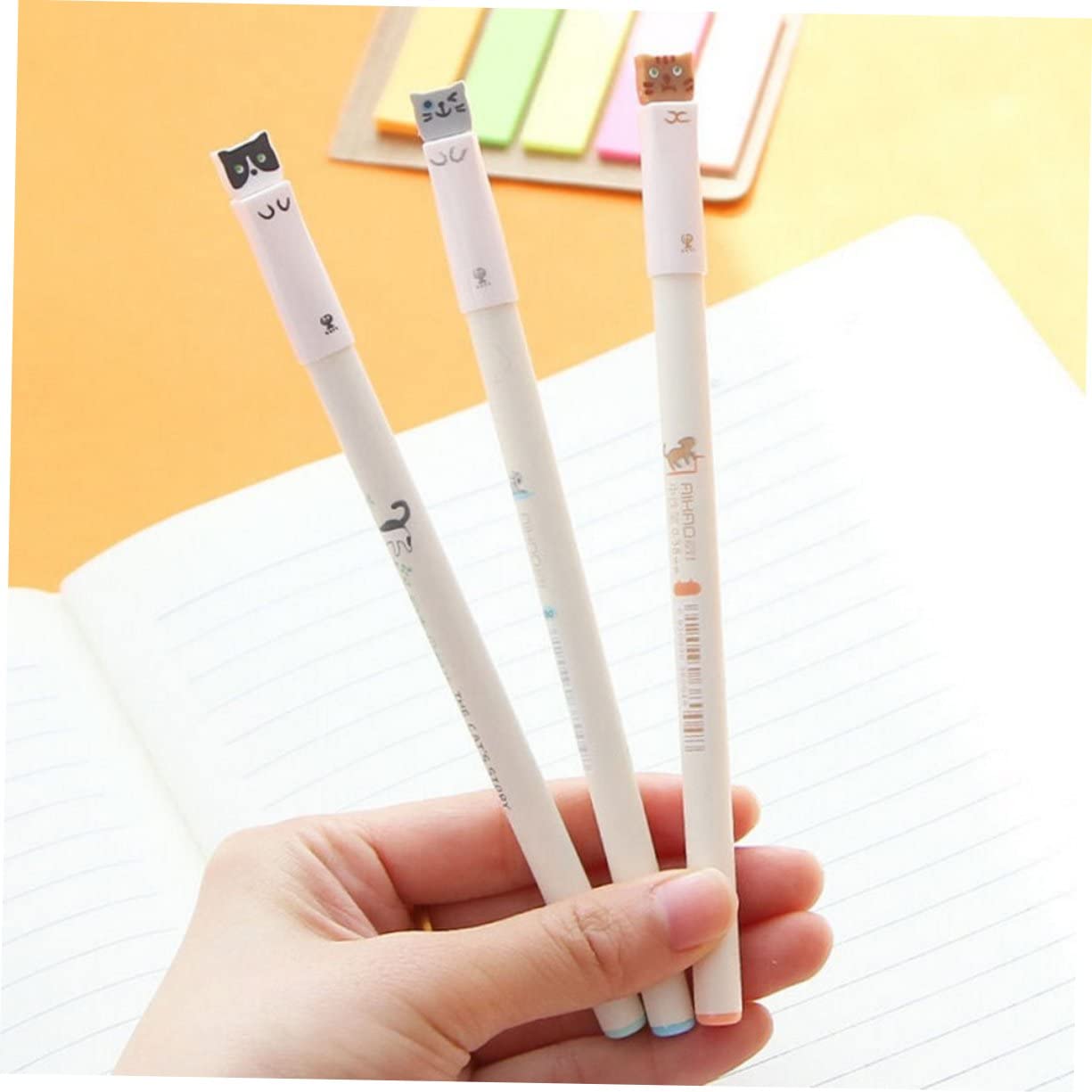 SHINEOFI 36pezzi Penne Gel Con Inchiostro Nero Extra Fine Cancelleria Kawaii Per Studenti e Amanti Dei Gatti