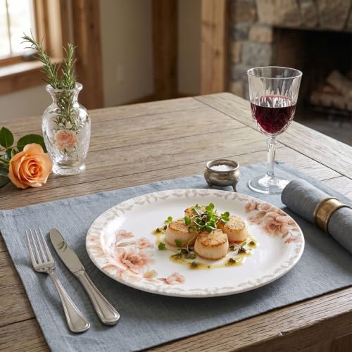 Image of Melamine Quarter Plates | Round Half Plate | Microwave Safe | Break Resistant | Plates for Snacks, Lunch, Dinner | Plates for Home, Office, Restaurant | Set of 6 | 7 Inch's (Lily Shine)
