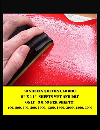 Fuji Star 250 Sheet Wet & Dry Silicone Carbide Sand Paper 5 Pack Combo! (9 x 11 INCHES) Pick 5 Grits 400, 500, 600, 800, 1000, 1200, 1500, 2000, 2500, 3000