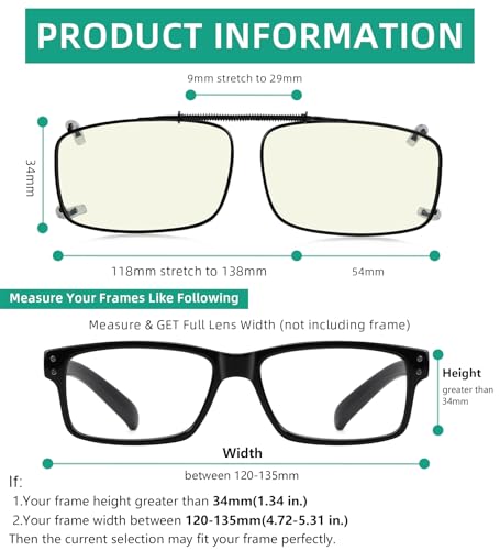 Image of Eyekepper 3-pack Polarized Clip on Sunglasses With Spring Draw Bar Grey /Brown /Green Lens 54 * 34MM