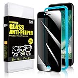 3.[Seguro y Confiable ] : Hecho con un protector de pantalla de alta calidad de 0,33 mm de grosor. Vidrio templado de primera calidad con bordes redondeados exclusivamente para iPhone SE 2020/8/7, la pantalla de privacidad está hecha de un producto químico importado, resistente a las huellas dactilares, al vidrio japonés de varias capas de Asahi.