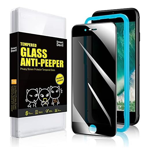 SmartDevil Privacy Screen Protector för iPhone SE 2020/8/7, Anti-Spy härdat glasfilm, [Enkel installationsram] Premium skärmskydd i härdat glas för iPhone SE 2020/8/7 Film
