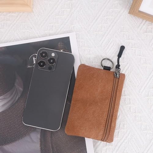 Canvas Mini Coin Wallet Bag Solid Color Zipper Key Bag Money Pocket Purse Women Men Small Card Holde2
