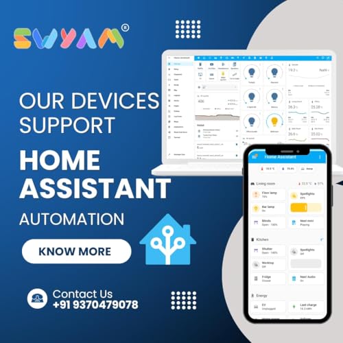 Image of Home Assistant-Compatible Mini 2-Way WiFi Smart Switch by SWYAM | Made in India | Electrical Safety Features | Local Automation & Scene Control | No Hub Required | 16A Load Support | 1 Year Warranty