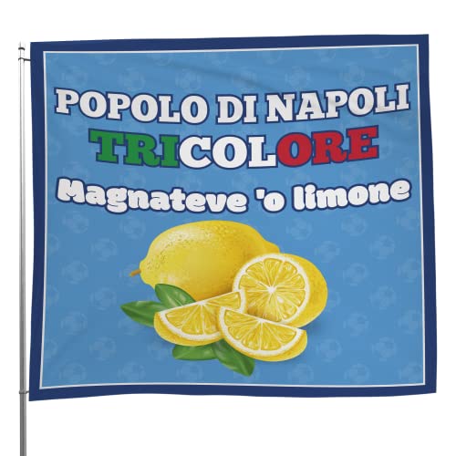 MAGNATEVE 'O LIMONE Bandera Pueblo de Nápoles 2023 Original – Bandera 60 x 60 cm Gadgets Idea Regalo Fútbol Fútbol Originales – Ideas de regalos divertidos para aficionados