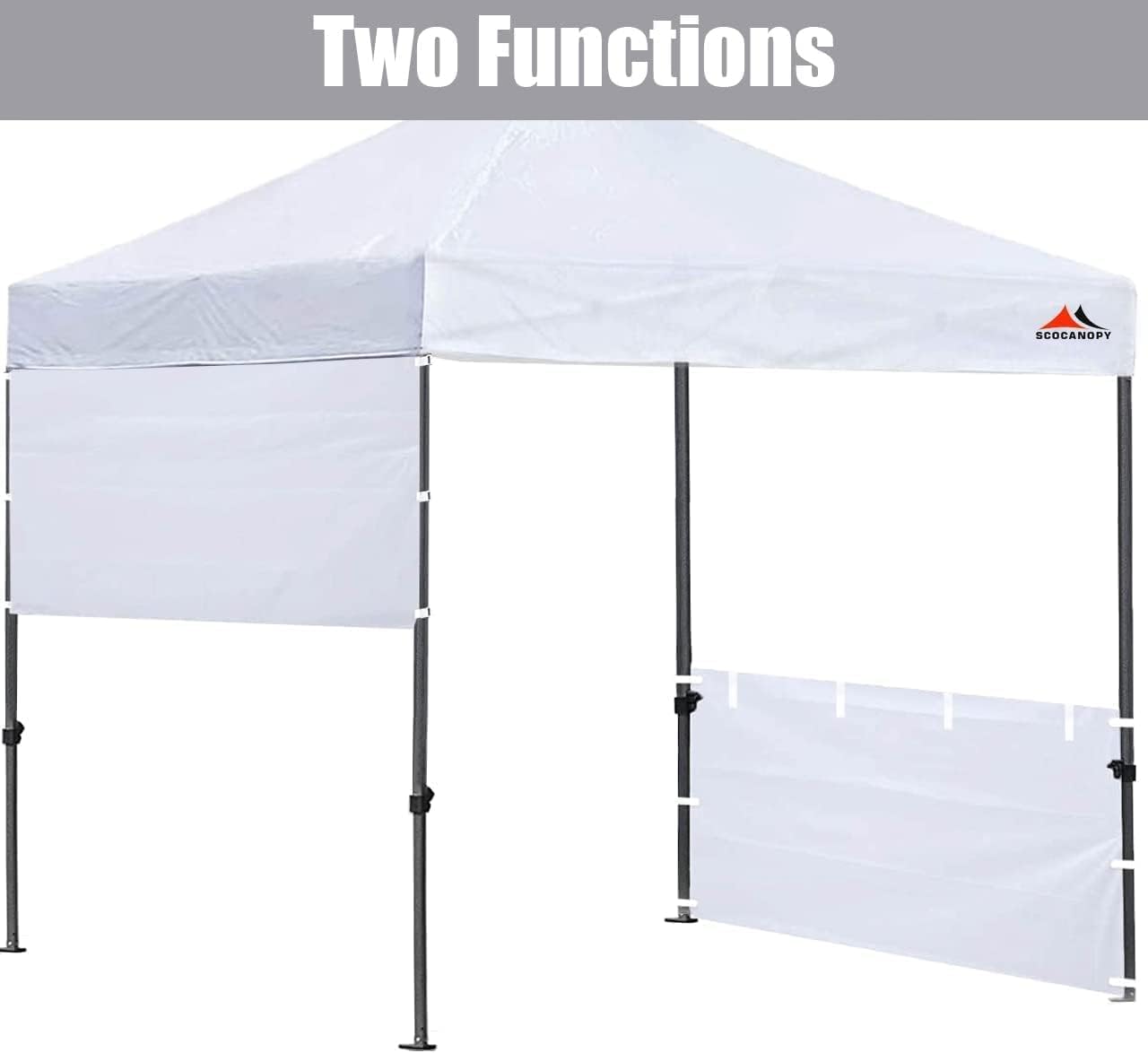 SCOCANOPY 10x3ft SideWall for 10x10 Pop Up Canopy Frame, 3 Pack SunWall Only,(Black)