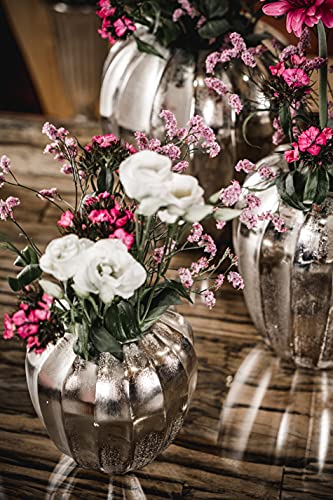 MichaelNoll Vaas bloemenvaas pot pot pot decoratieve vaas aluminium zilver decoratie modern van metaal, woonkamer en keuken, 17 cm - Afbeelding 7