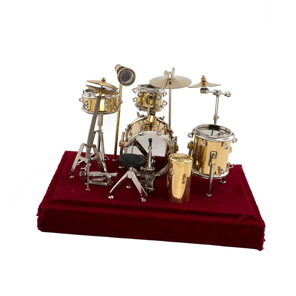 Miniaturowy zestaw perkusyjny jazzowy model mini mikrofon talerz instrument muzyczny akcesoria dekoracja