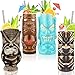 Produktbild SuproBarware Tiki-Tassen-Set, Hawaii-Party-Becher aus Keramik, für Cocktails, hochwertiges Tassen-Set mit 4 Tassen für exotische Party