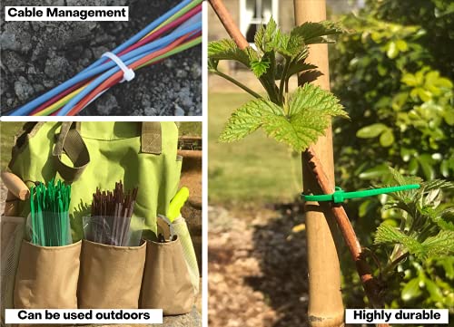 Image of GTSE 12 inch Green Zip Ties, 100 Pack, 40lb Strength, UV Resistant Long Nylon Cable Ties, Self-Locking 12 Inch Tie Wraps
