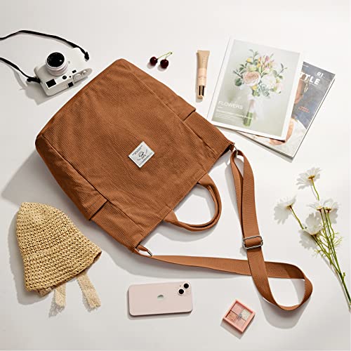 KALIDI Corduroy Tote Messenger Bag