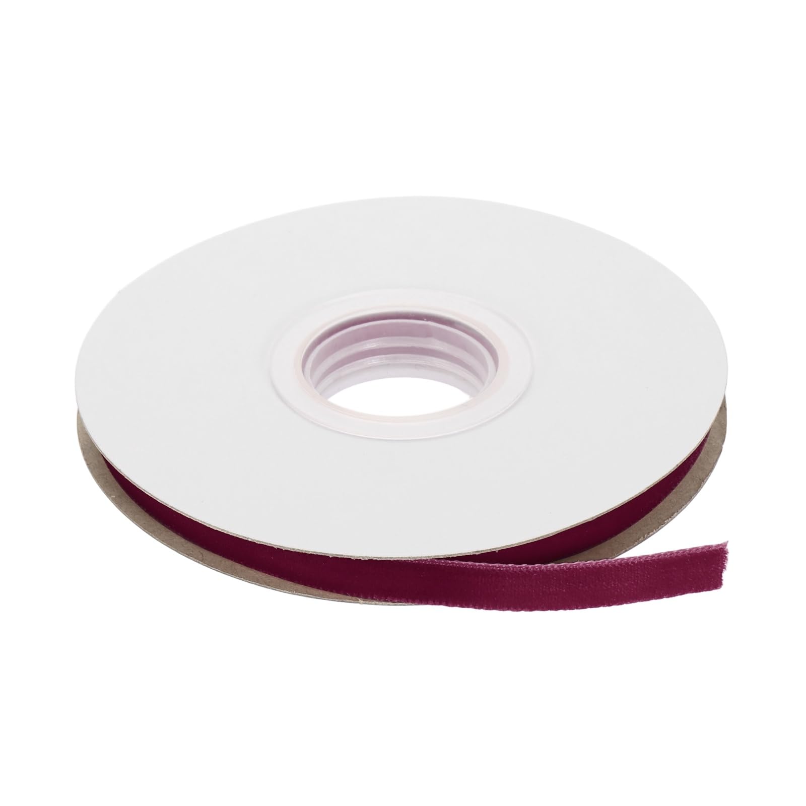 sourcing map Velvet Ribbon 1/4 Inch x 5 Yard / 0.6 cm x 4.6 m Single Face Spool Silky Velvet Fabric for Bouquets DIY Crafts Gift Wrapping Wedding Party Dark Rose Red
