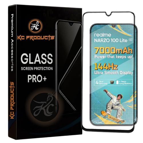 Image of Tempered Glass Screen Protector Compatible For Realme Narzo 100 Lite 5G with Easy Self Installation Kit