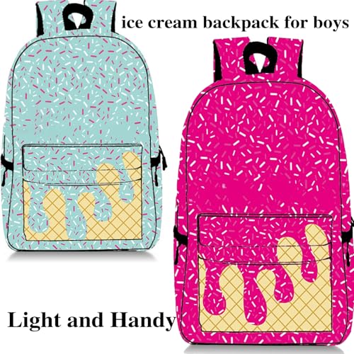 ice cream drip backpack, Ice Cream Backpack, Kawaii Shoulder Bagpacks, ce Cream Backpack, for Women Men Daily Use andTravel (White)3