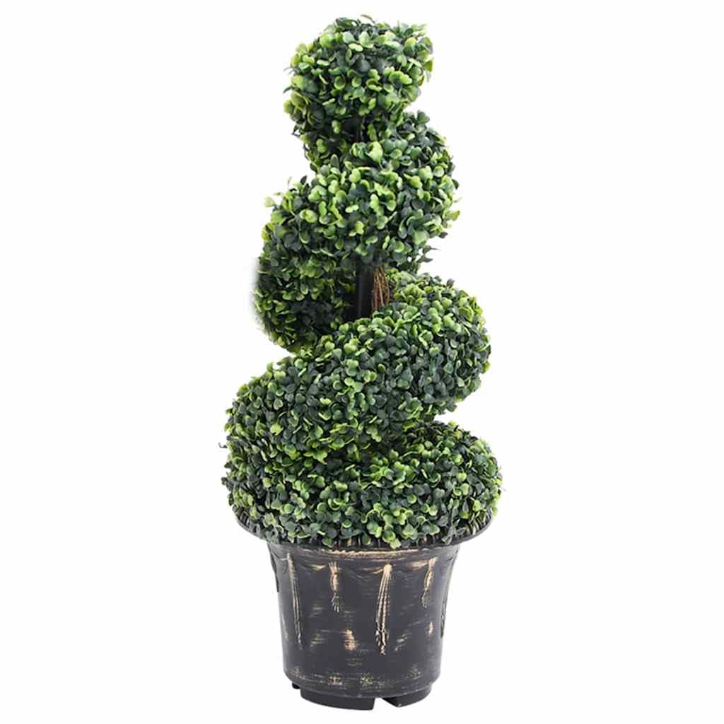 Buis artificiel en forme de spirale Vert 89 cm